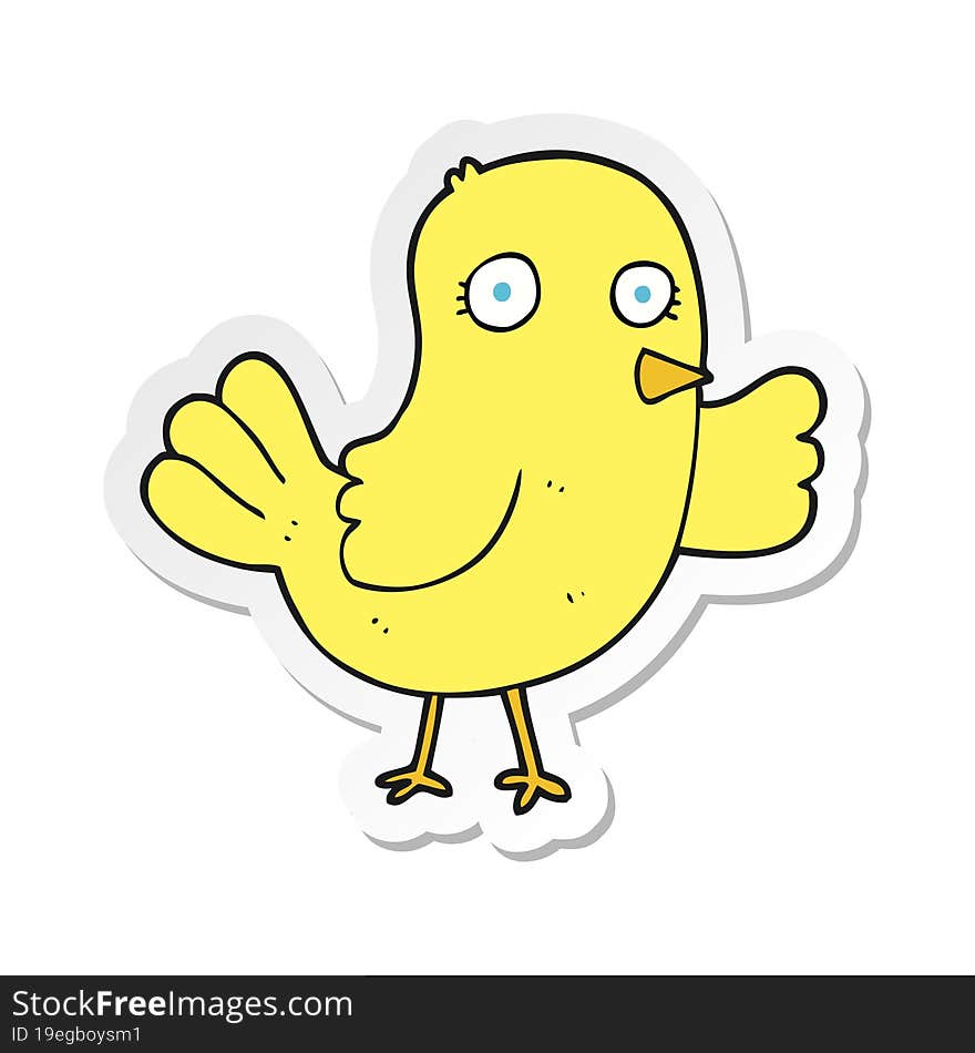 Sticker Of A Cartoon Bird