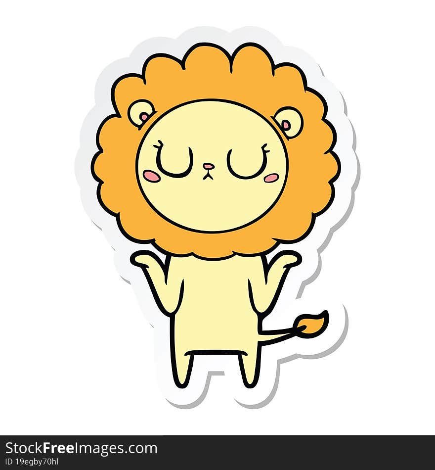 sticker of a cartoon lion