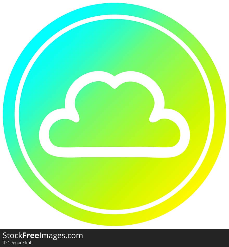 simple cloud circular icon with cool gradient finish. simple cloud circular icon with cool gradient finish