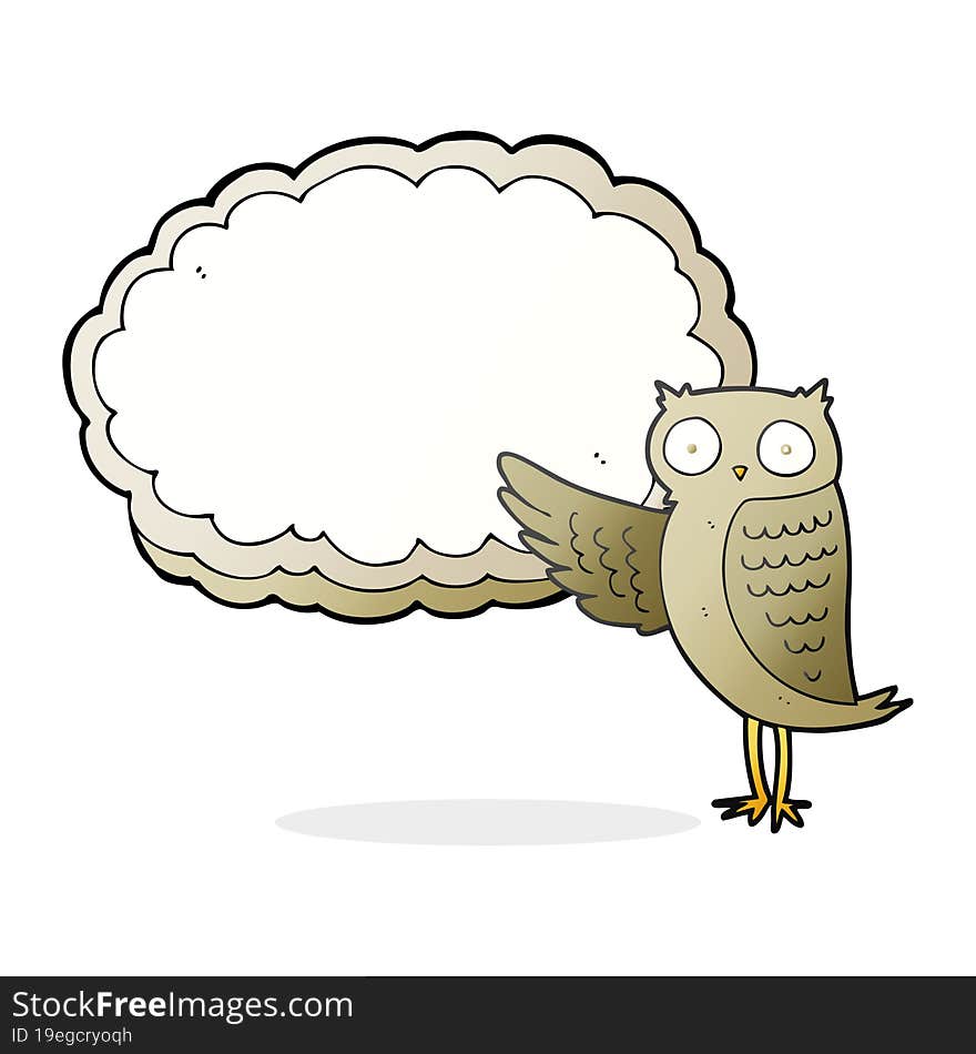 Cartoon Owl Pointing