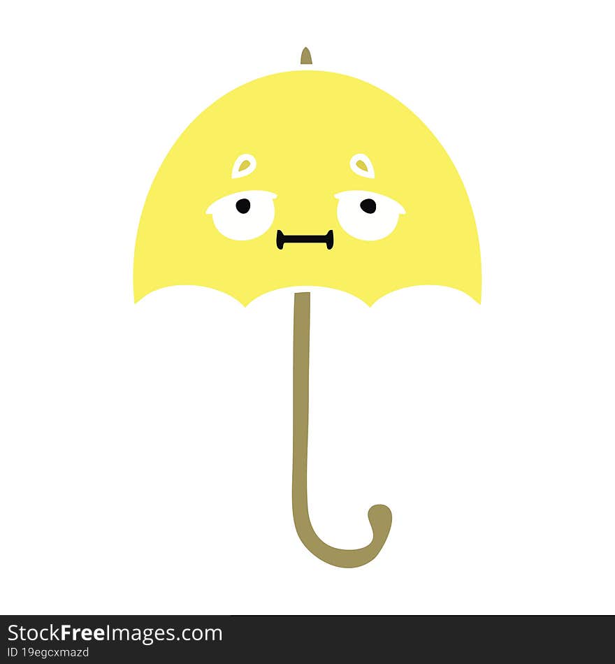 flat color retro cartoon umbrella