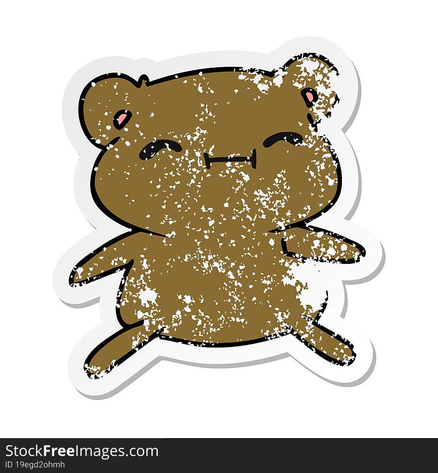 distressed sticker cartoon kawaii cute teddy bear