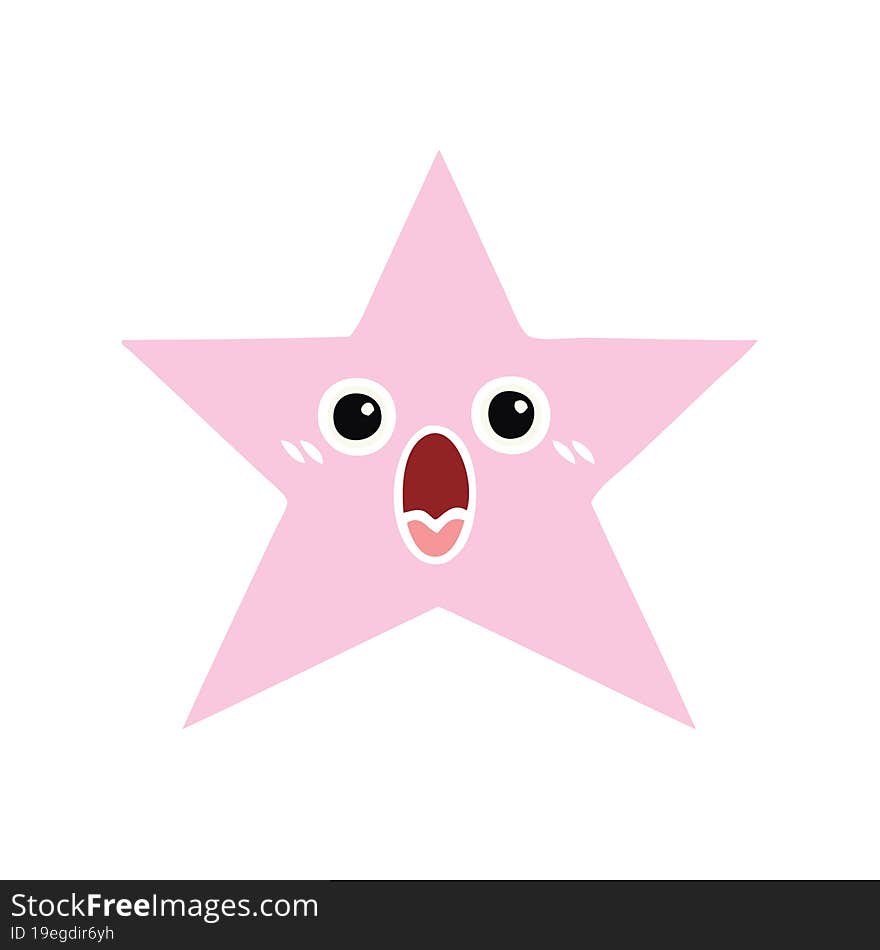 flat color retro cartoon star fish