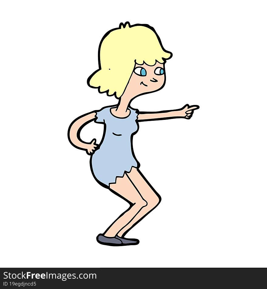 cartoon girl pointing