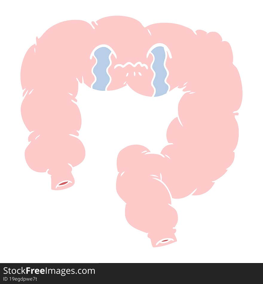 Flat Color Style Cartoon Colon