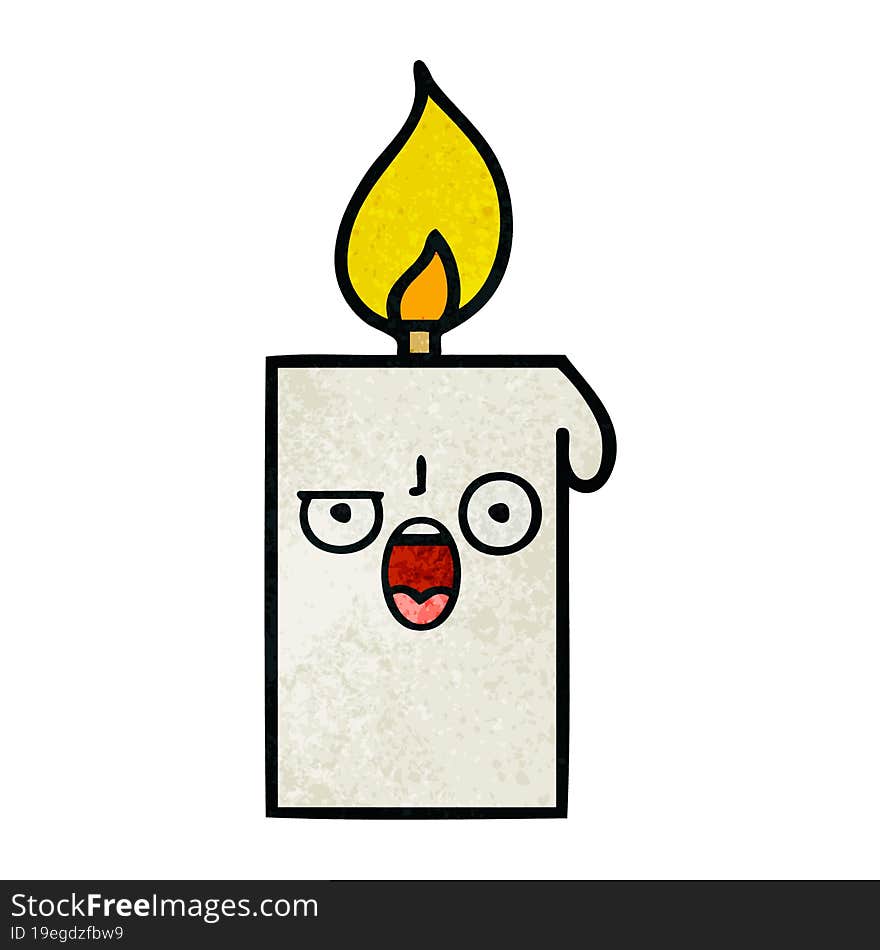 retro grunge texture cartoon lit candle