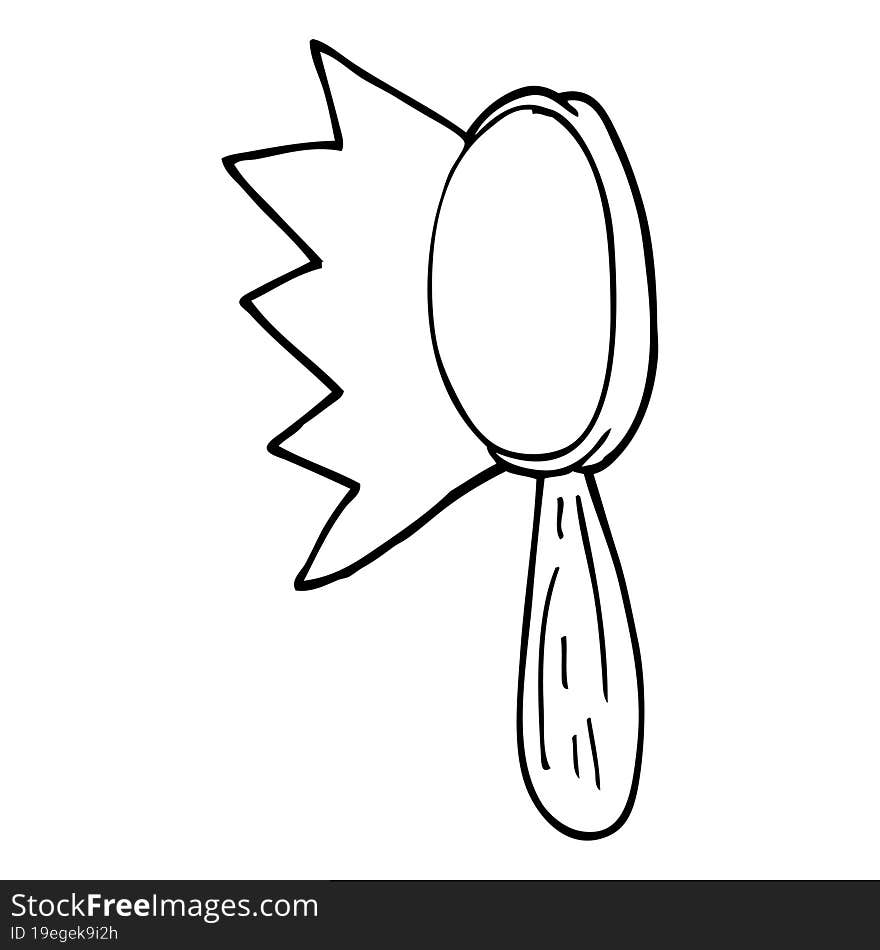 line drawing cartoon magnifying glass