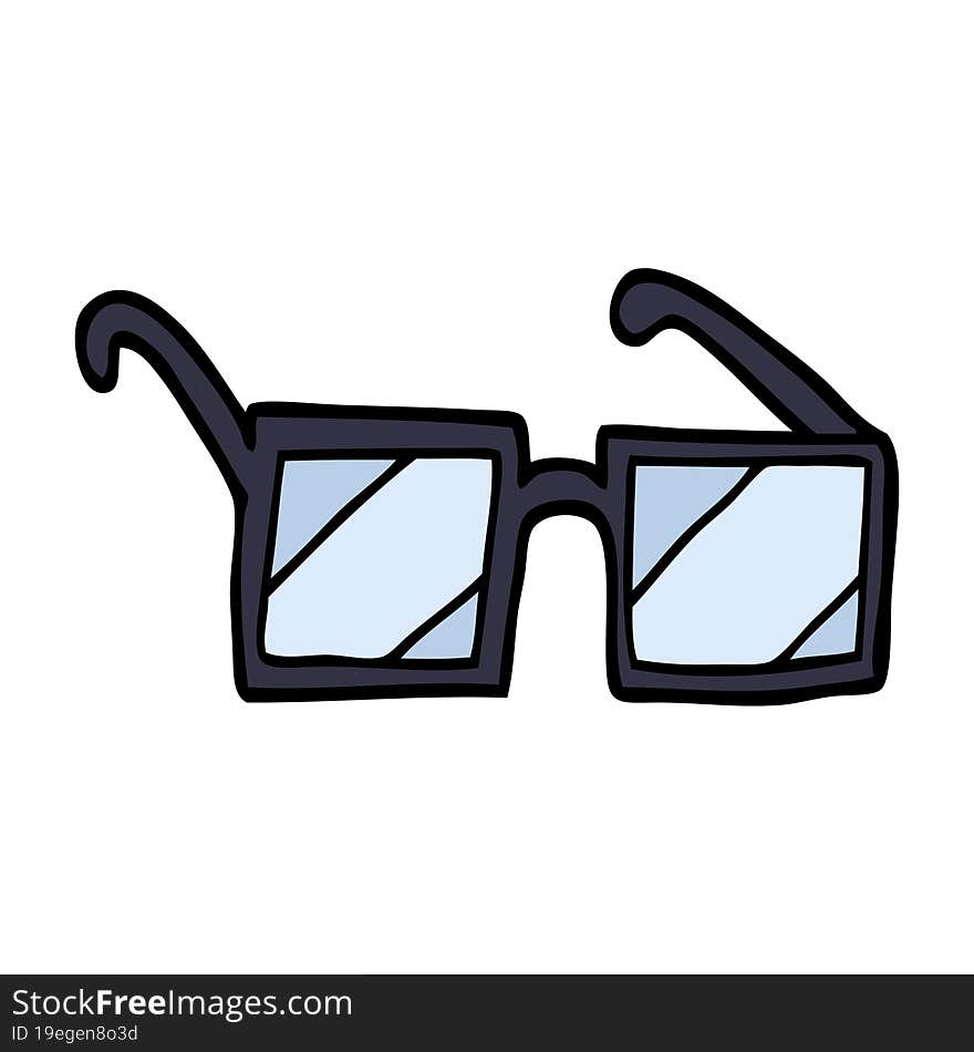 cartoon doodle square spectacles