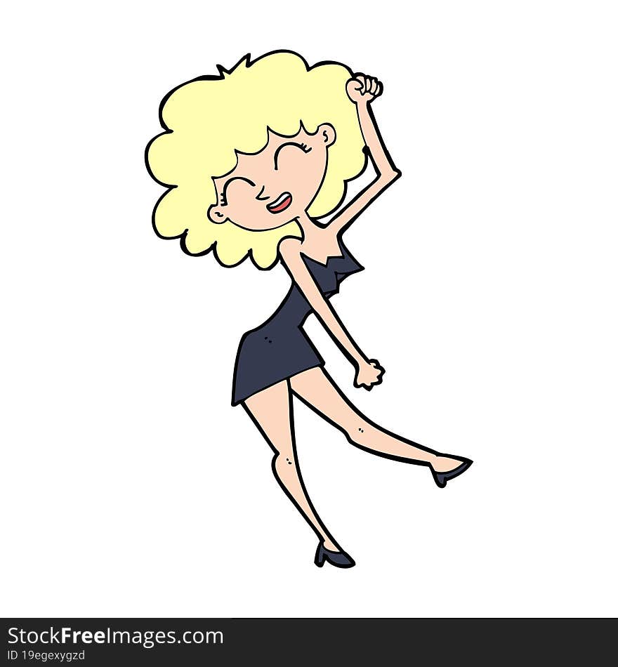 cartoon dancing woman