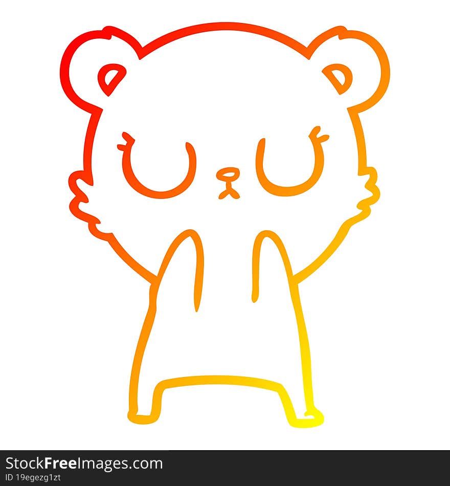 warm gradient line drawing peaceful cartoon polar bear