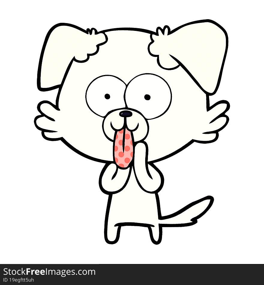 cartoon dog with tongue sticking out. cartoon dog with tongue sticking out