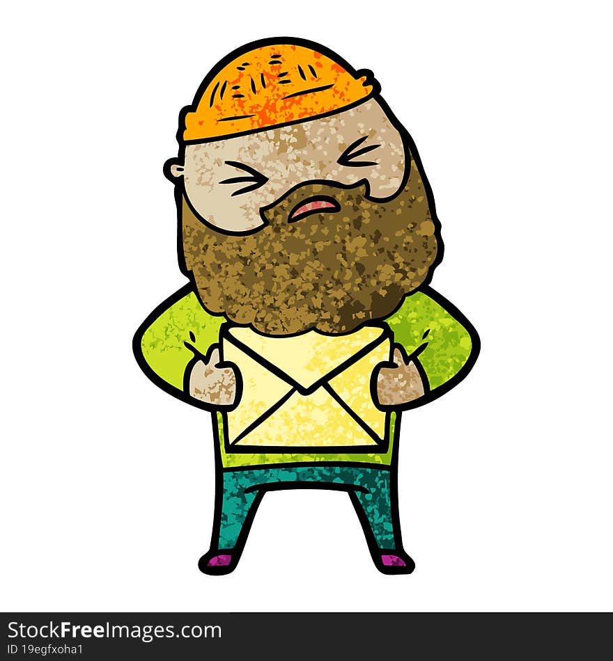 cartoon man with beard. cartoon man with beard