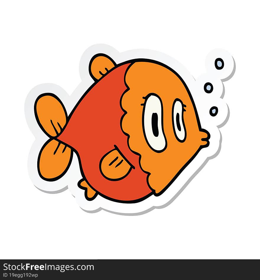 sticker of a cartoon fish