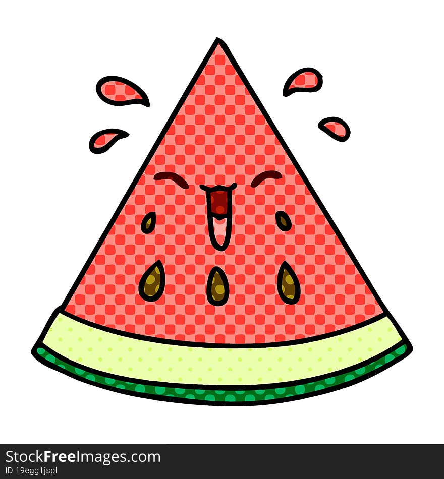 quirky comic book style cartoon watermelon