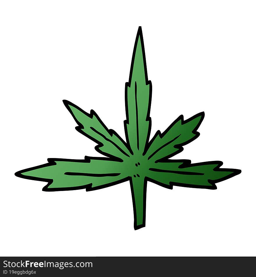 cartoon doodle marijuana leaf