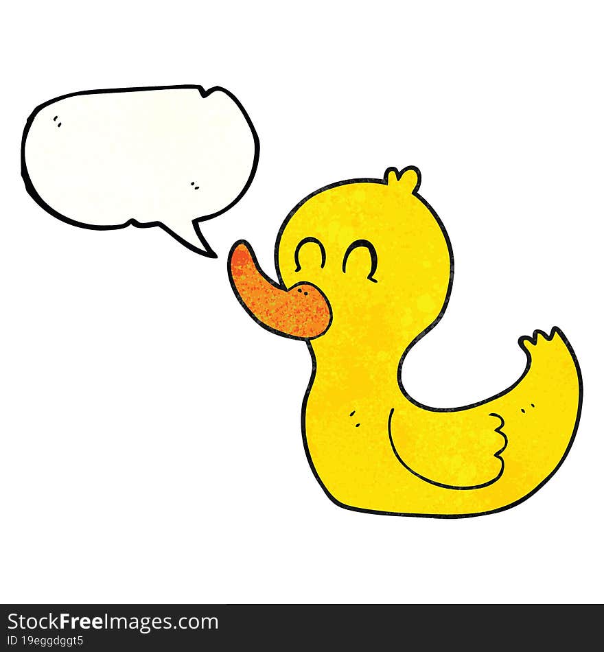 speech bubble textured cartoon cute duck