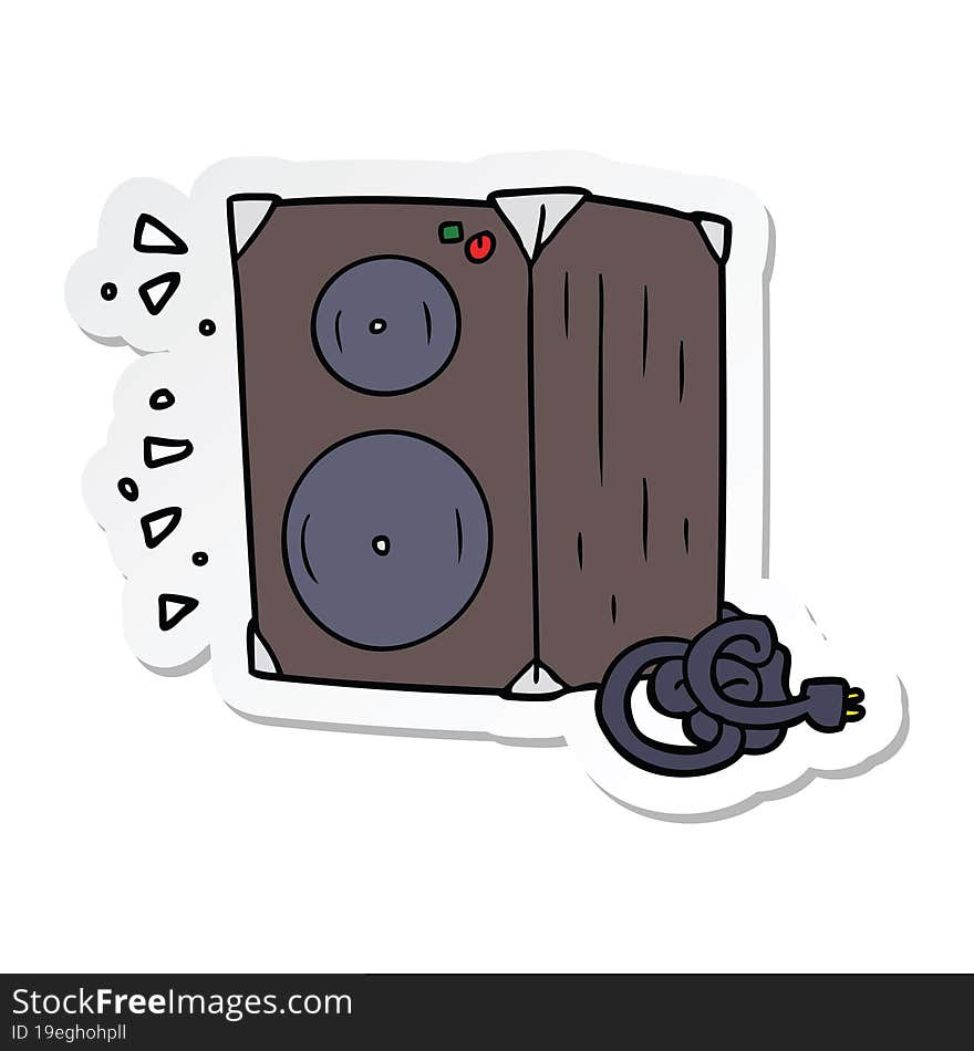 sticker of a cartoon amplifier