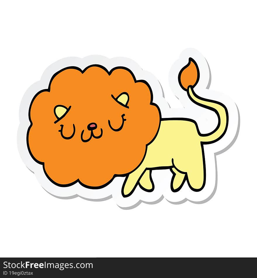 Sticker Of A Cartoon Lion