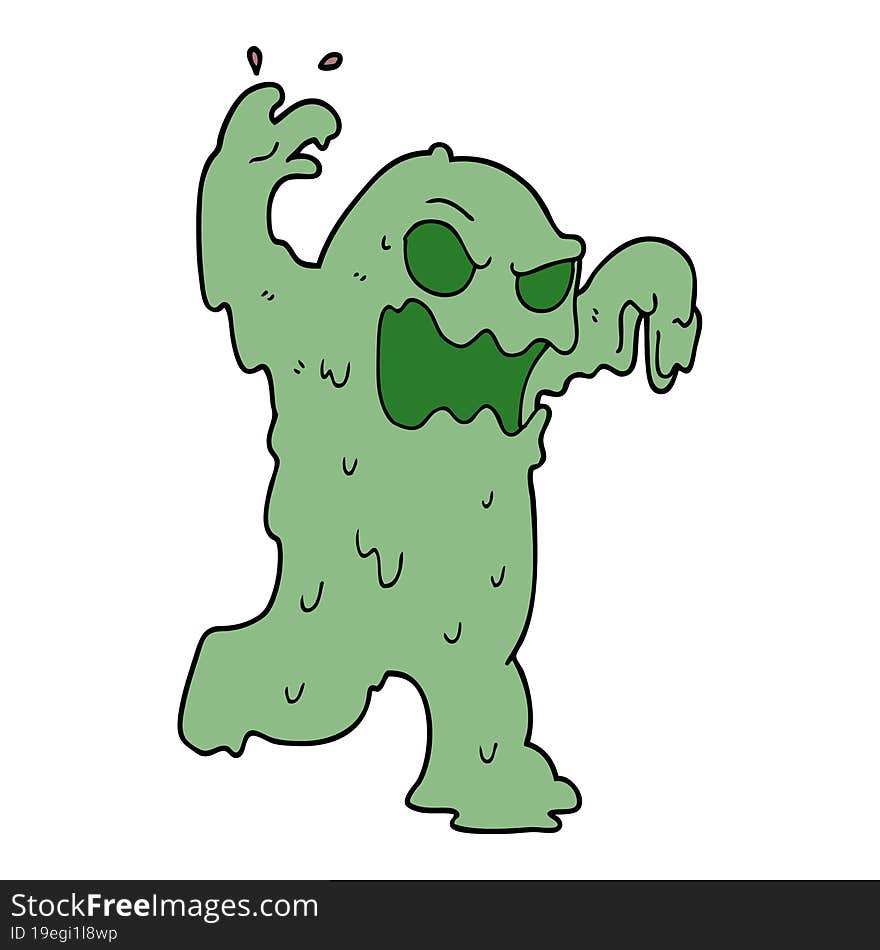 cartoon doodle slime monster