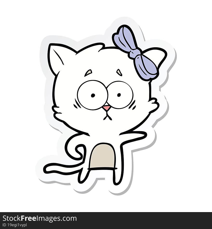 sticker of a cartoon cat