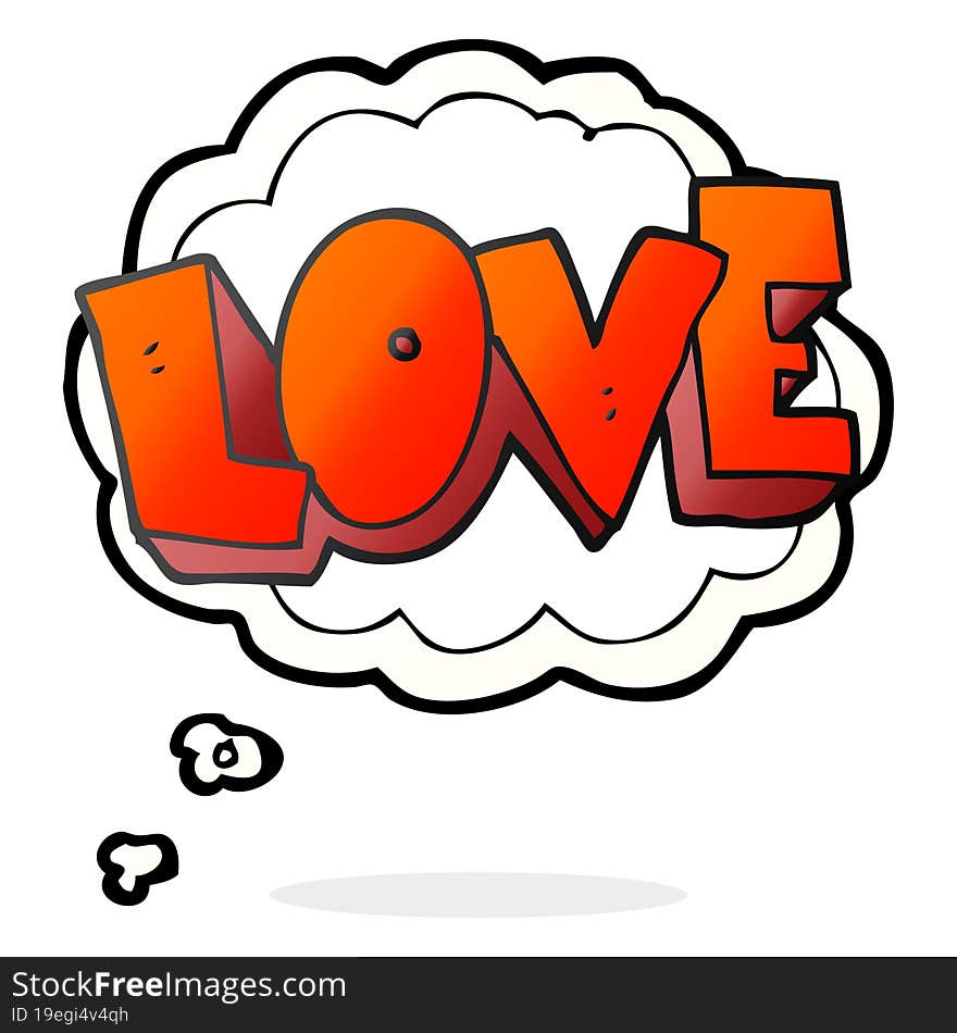 freehand drawn thought bubble cartoon love symbol