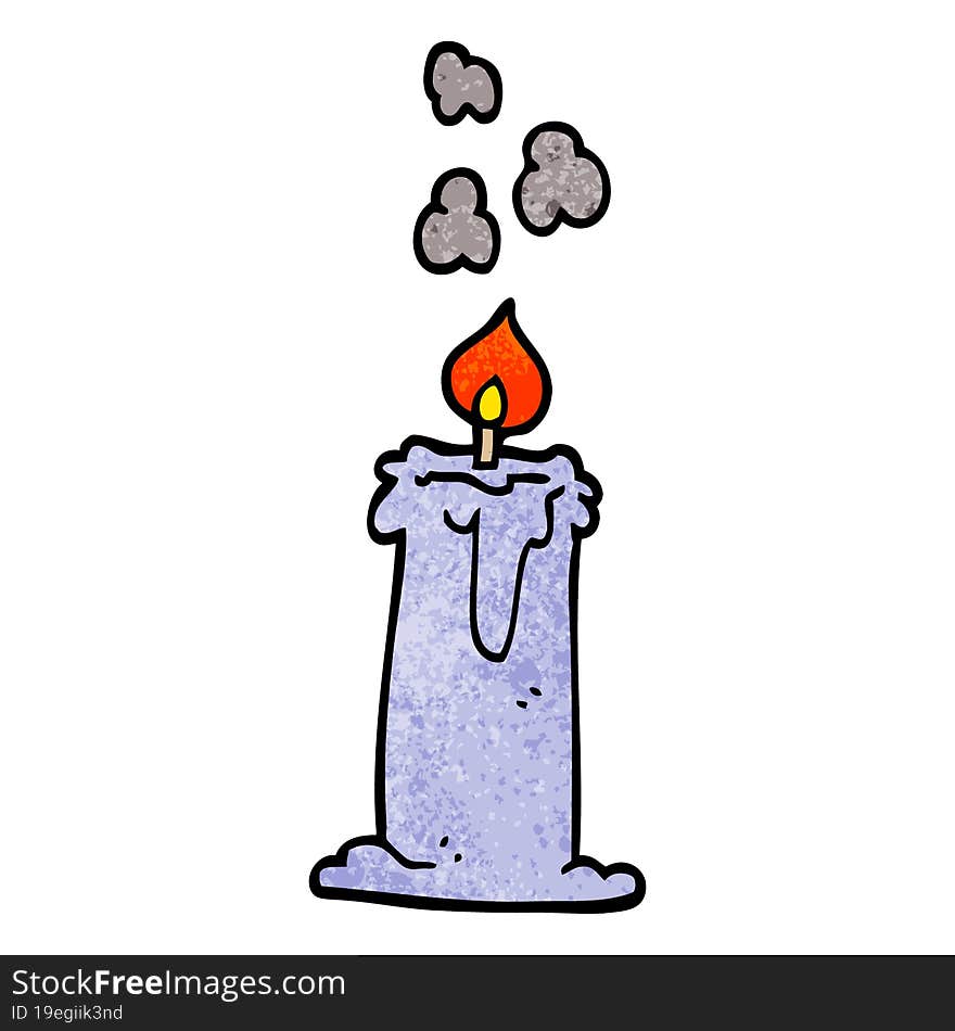 cartoon doodle lit candle