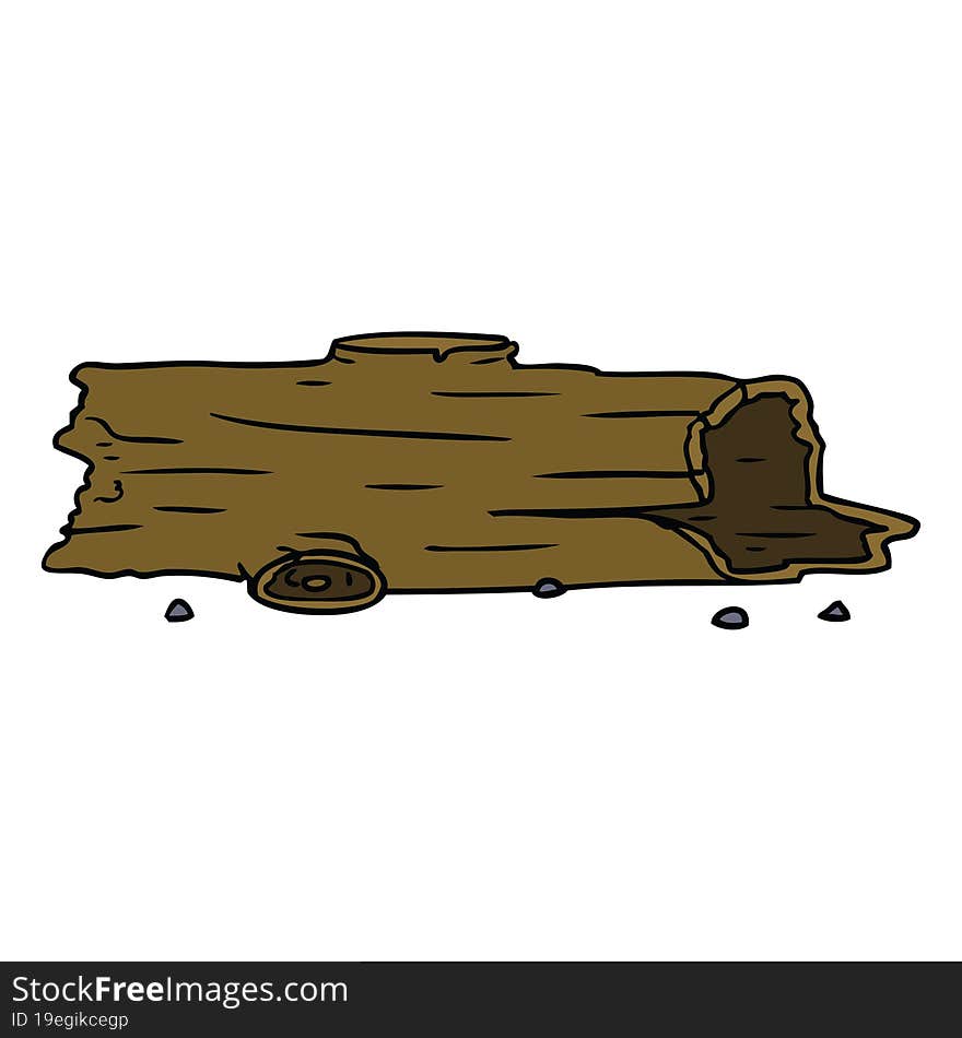 cartoon doodle of a tree log