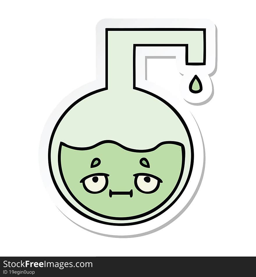 sticker of a cute cartoon science experiment