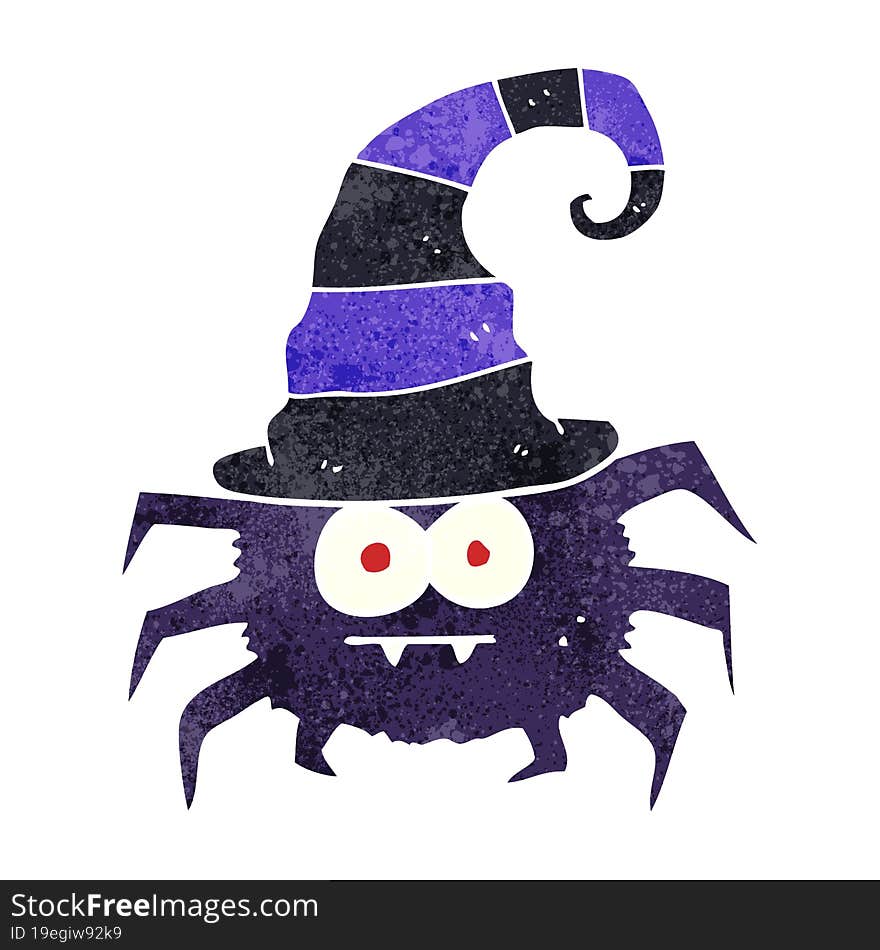 retro cartoon halloween spider