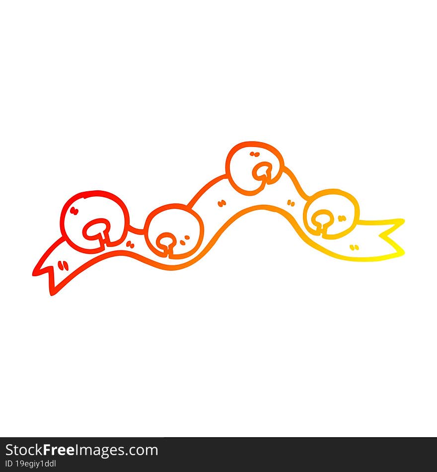 warm gradient line drawing cartoon xmas bells