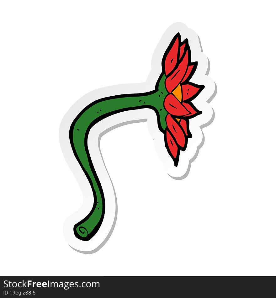 sticker of a cartoon flower