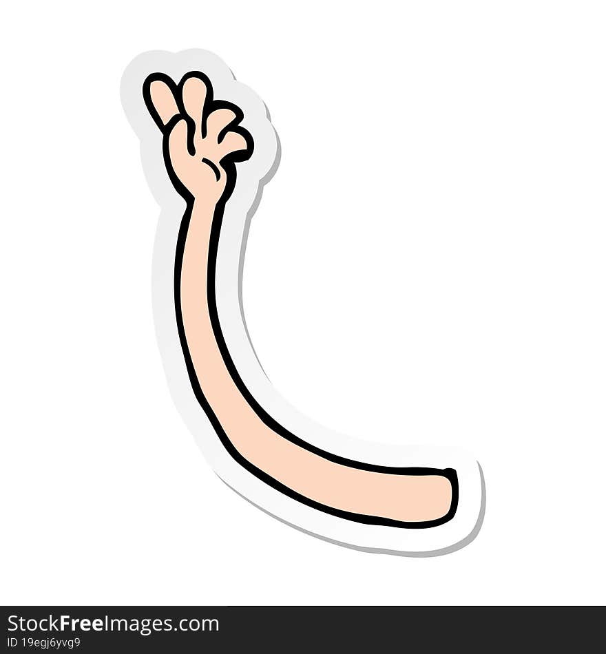 sticker of a cartoon arm gesture