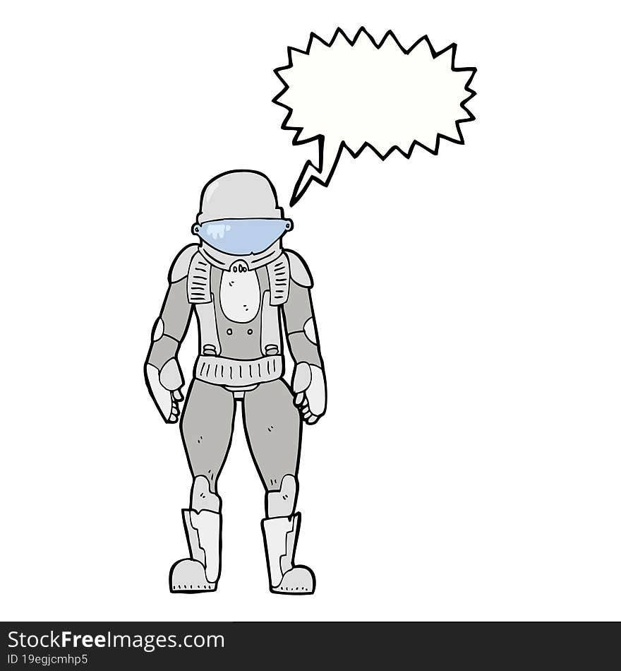 cartoon astronaut with speech bubble