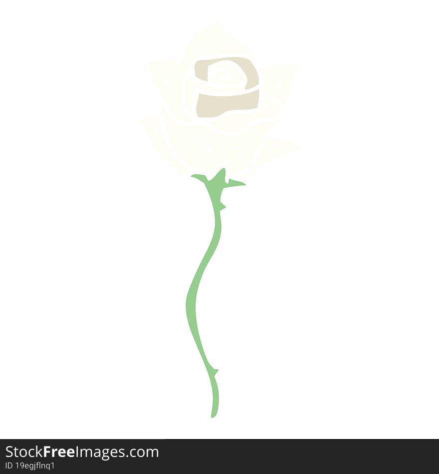 cartoon doodle white rose