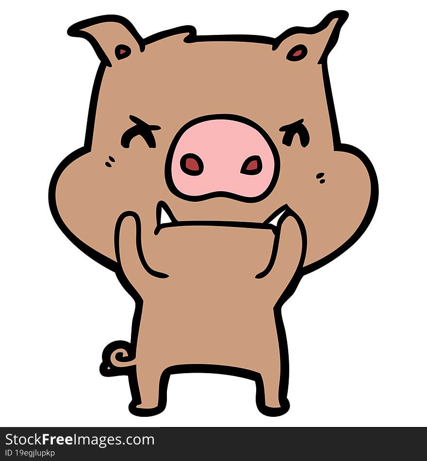 angry cartoon pig. angry cartoon pig