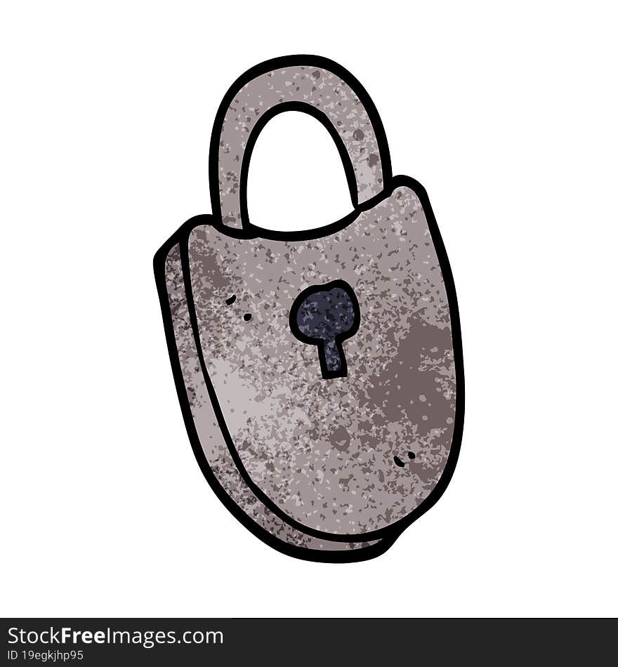 Cartoon Doodle Locked Padlock