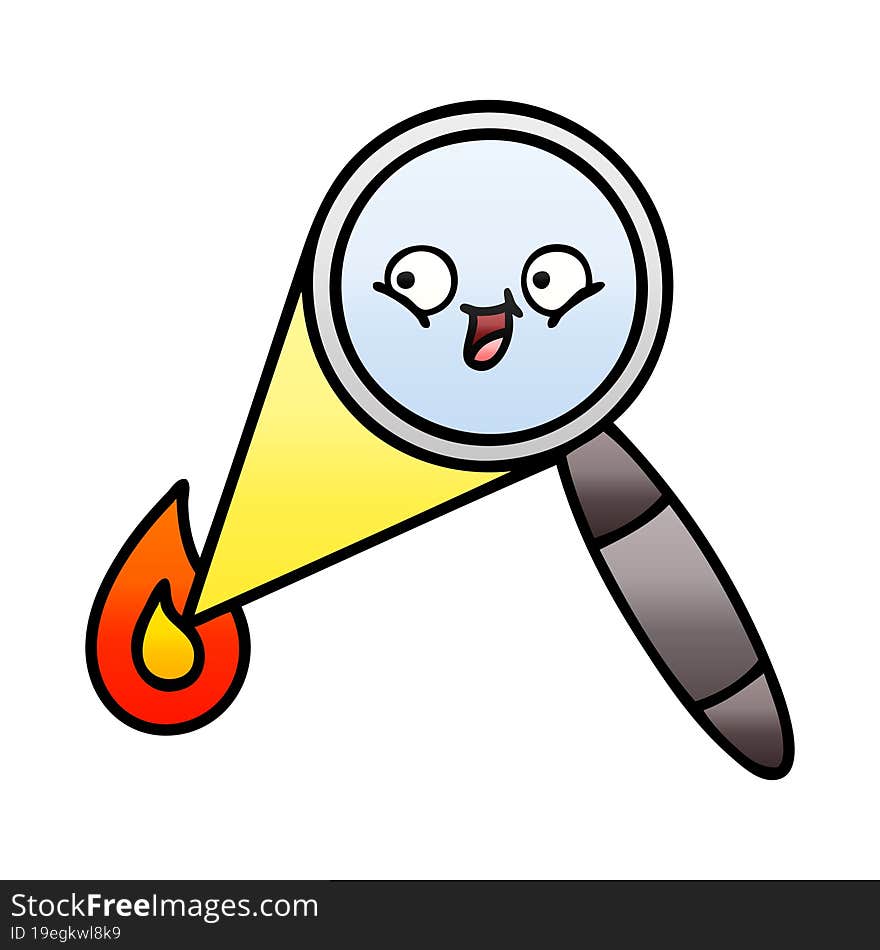 gradient shaded cartoon magnifying glass