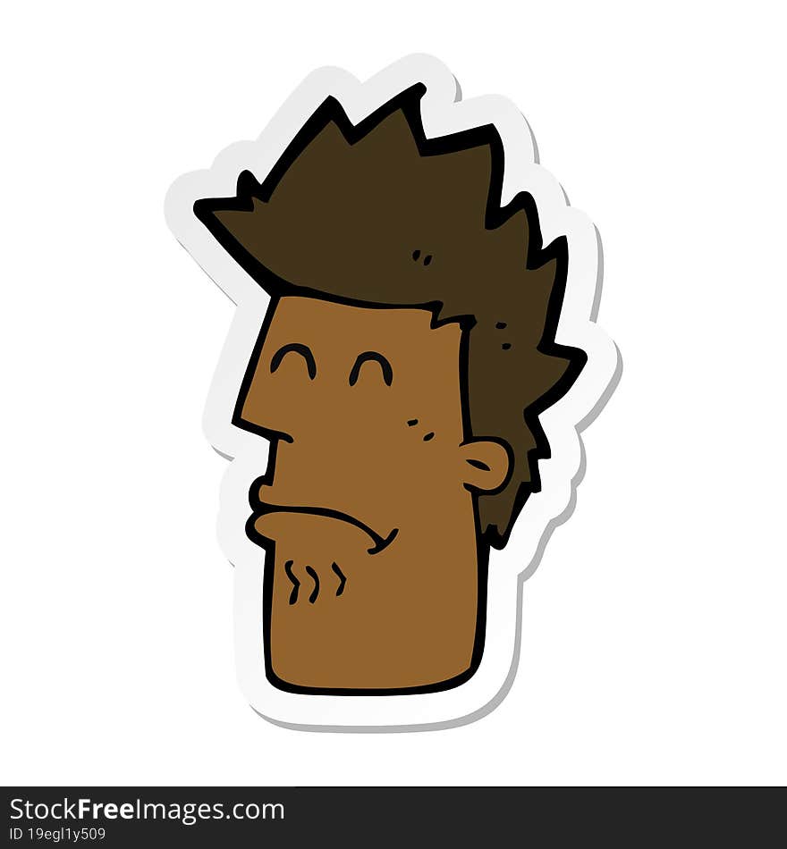 sticker of a cartoon man feeling sick