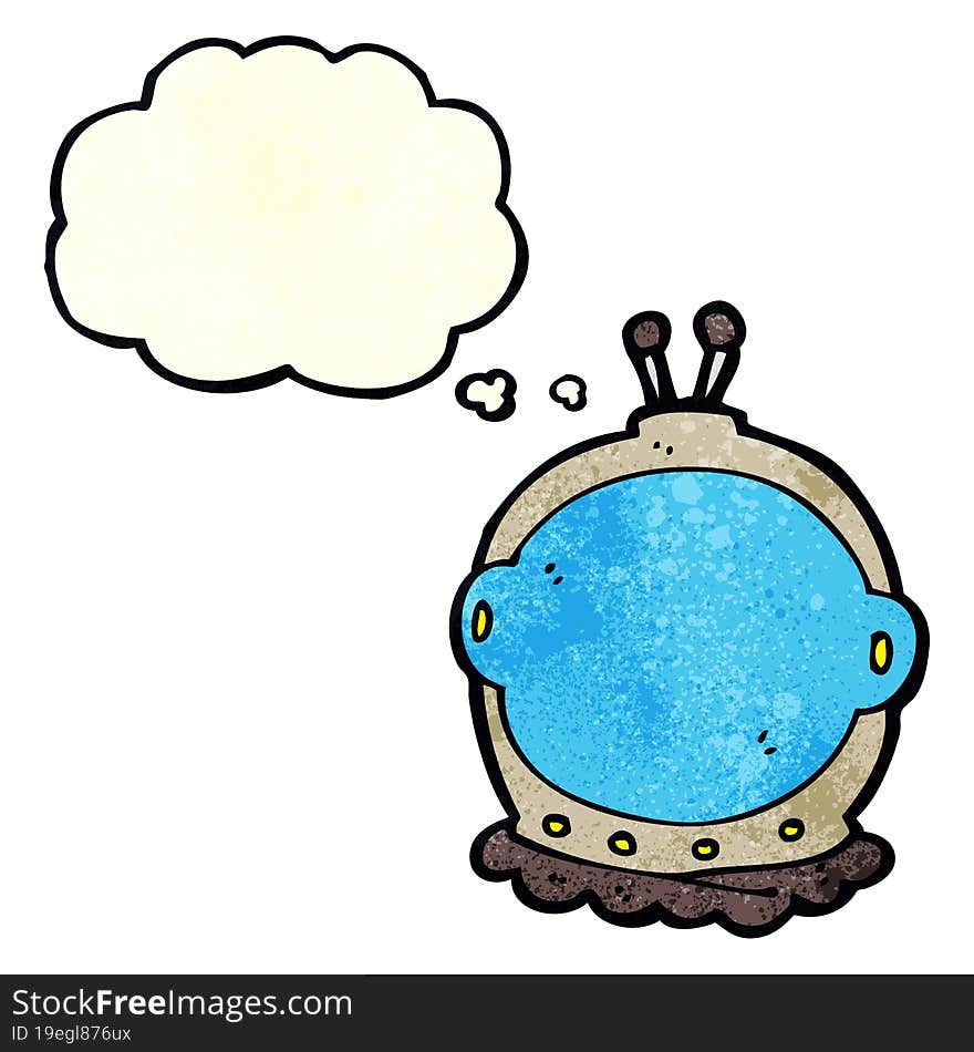 Cartoon Astronaut Helmet With Thought Bubble