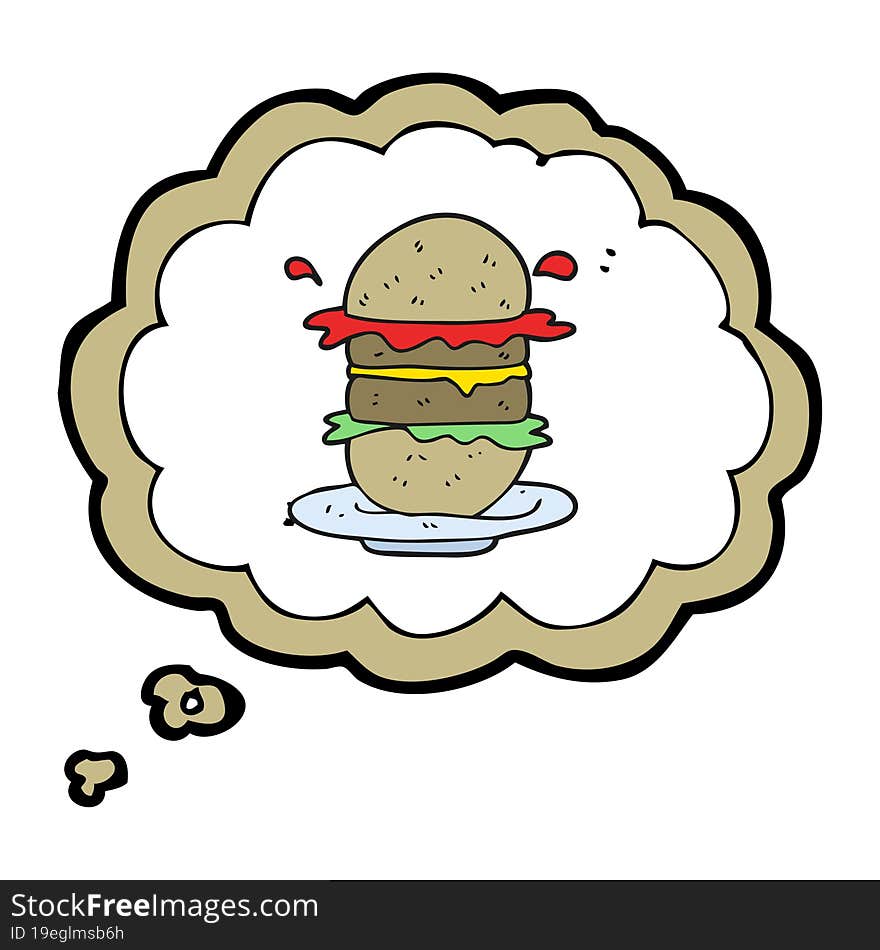 Thought Bubble Cartoon Burger