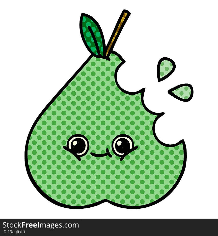 comic book style cartoon pear