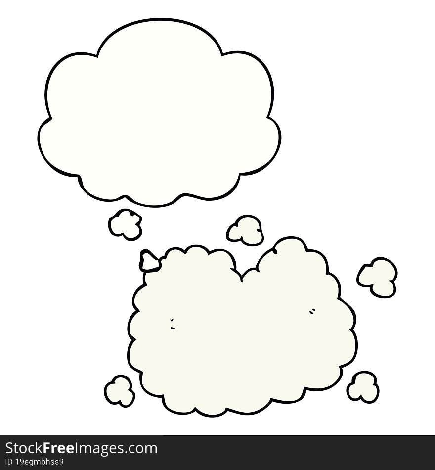 cartoon smoke cloud and thought bubble