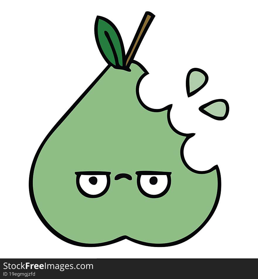 cute cartoon of a green pear. cute cartoon of a green pear