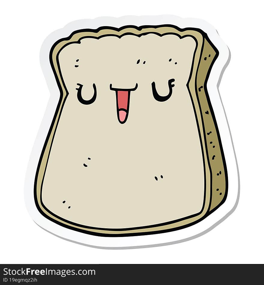 sticker of a cartoon slice of bread