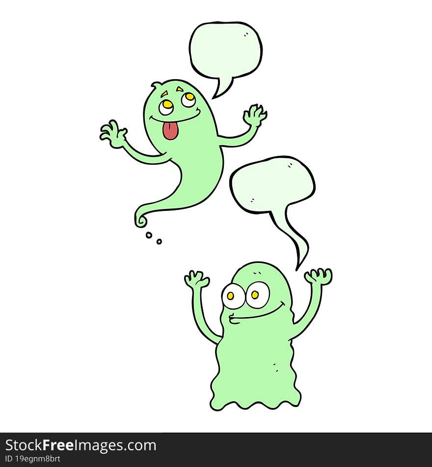 speech bubble cartoon ghosts