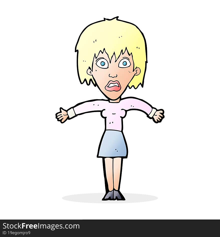 cartoon shocked woman