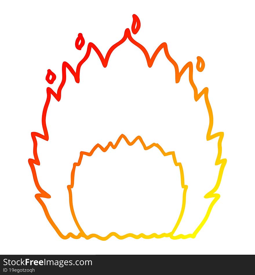 warm gradient line drawing cartoon fire