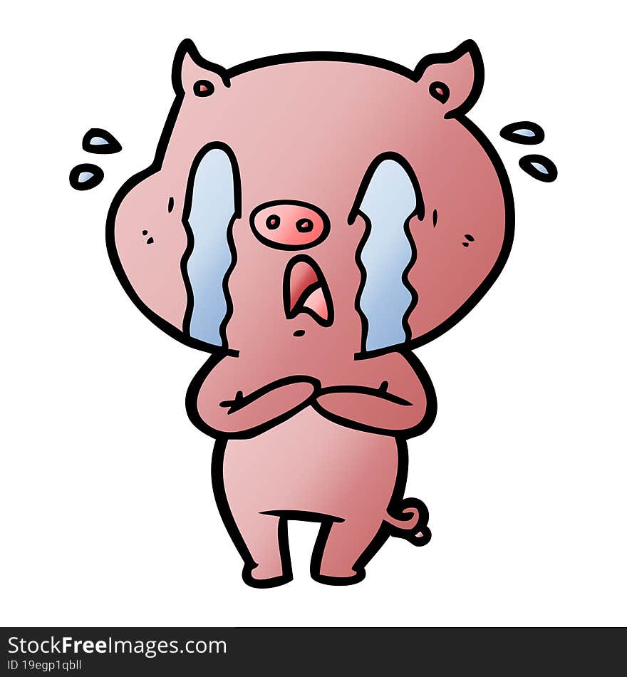 crying pig cartoon. crying pig cartoon