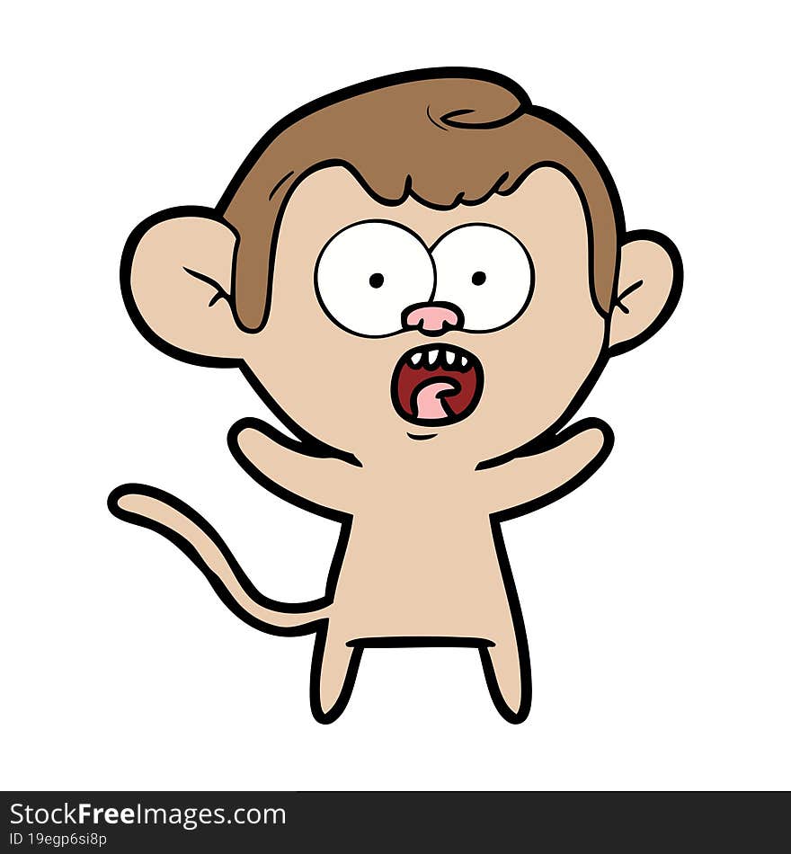 cartoon shocked monkey. cartoon shocked monkey