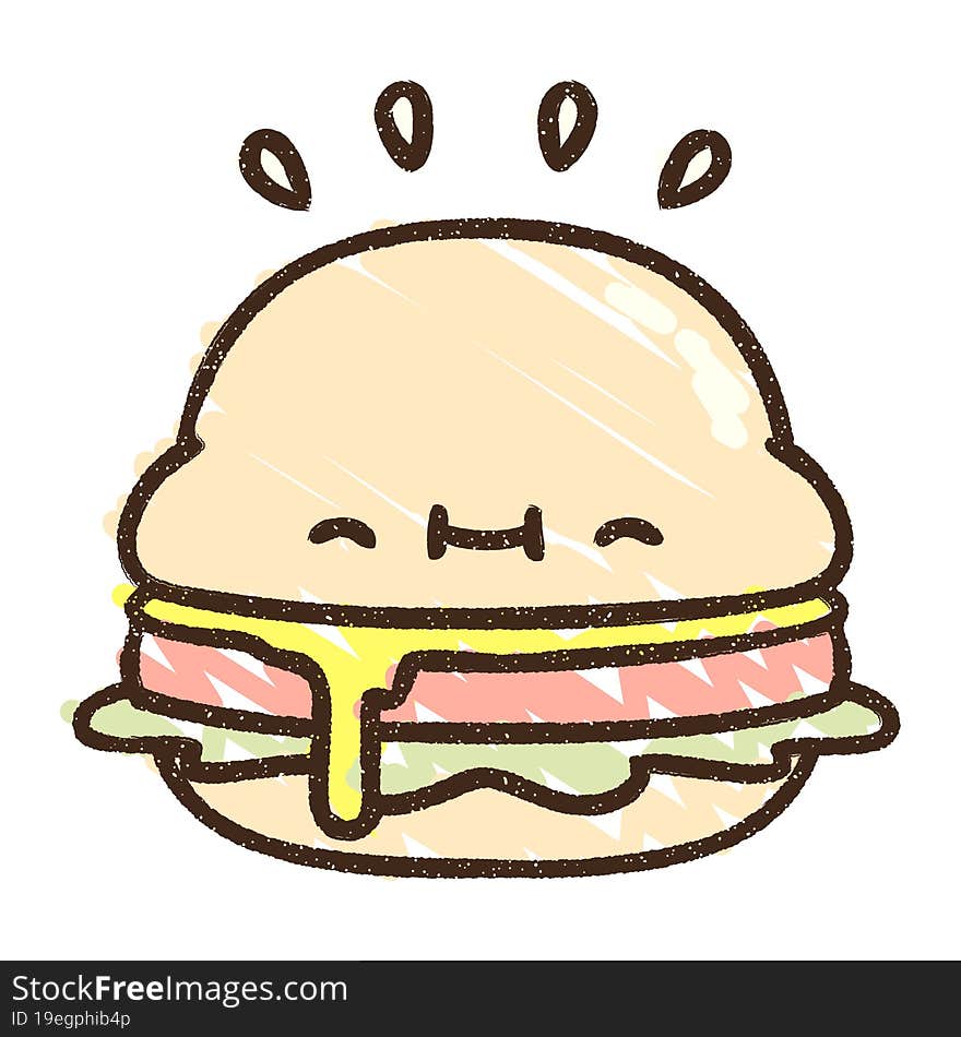 Cute Burger Chalk Drawing